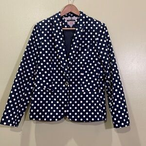 Tommy Hilfiger Navy & White Polka Dot Blazer Size 10